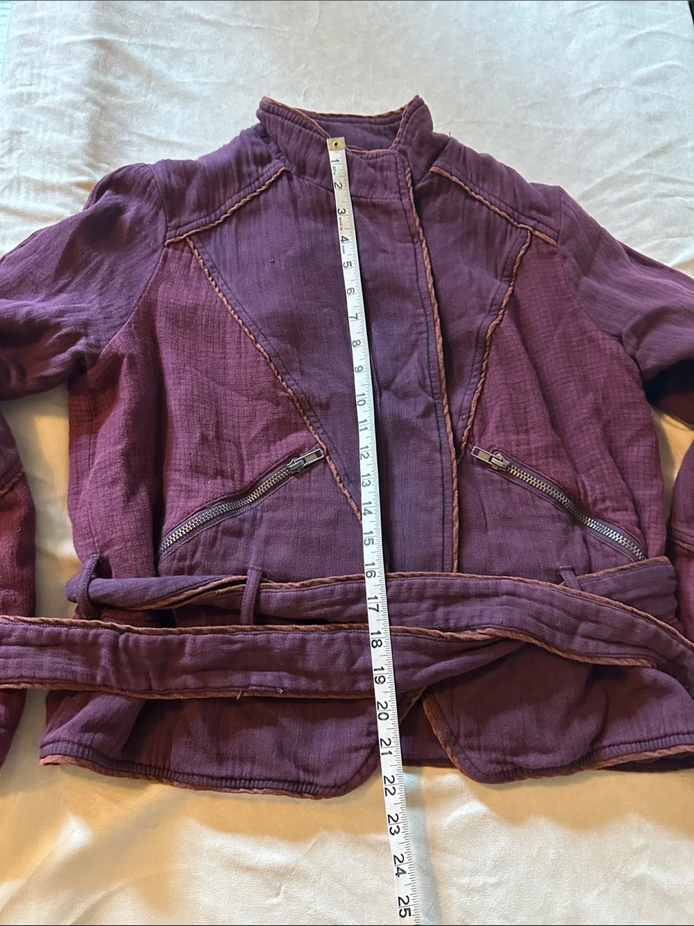 Women's Burgundy Tie-Waist Jacket